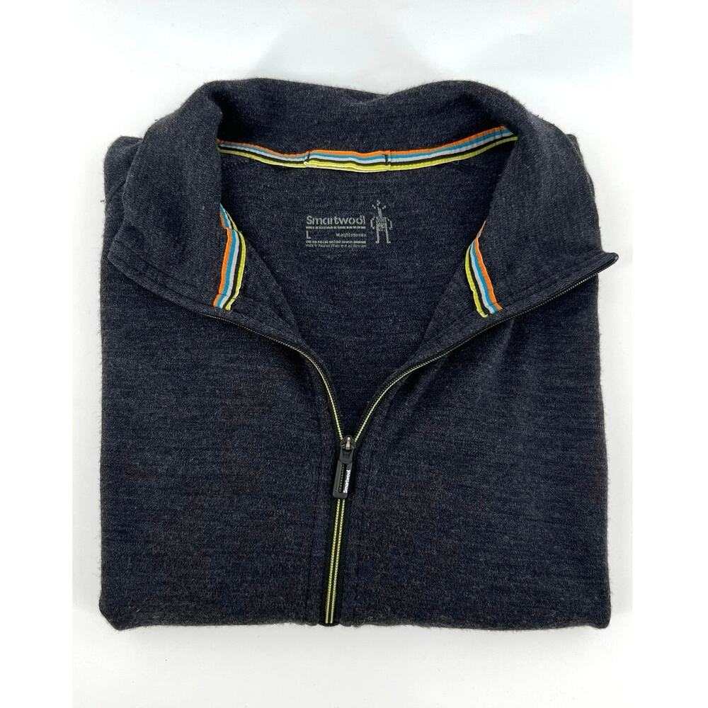 Smartwool Men's 1/4 Zip Pullover Sweater Size L Gray Gorpcore Hiking - Picture 11 of 11